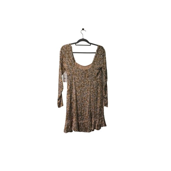 New Free People BOHEME MINI DRESS Women Size 8 Dress Beige Yellow Floral - Picture 13 of 15